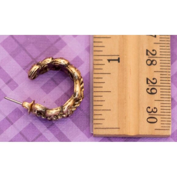 Vintage Victorian Heart Hoop Earrings by Avon - V9 - Picture 3 of 3